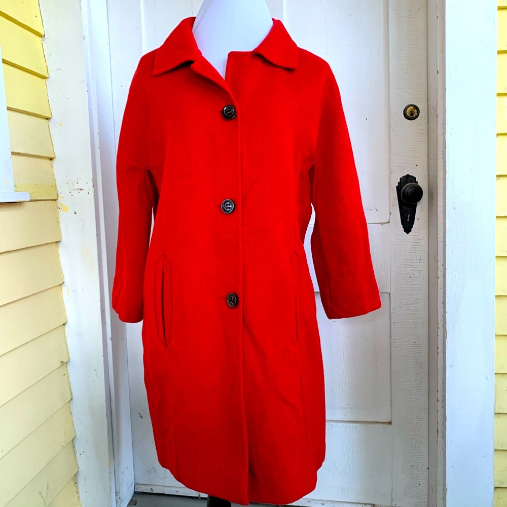 Anthropologie elevenses red coat size S NWT